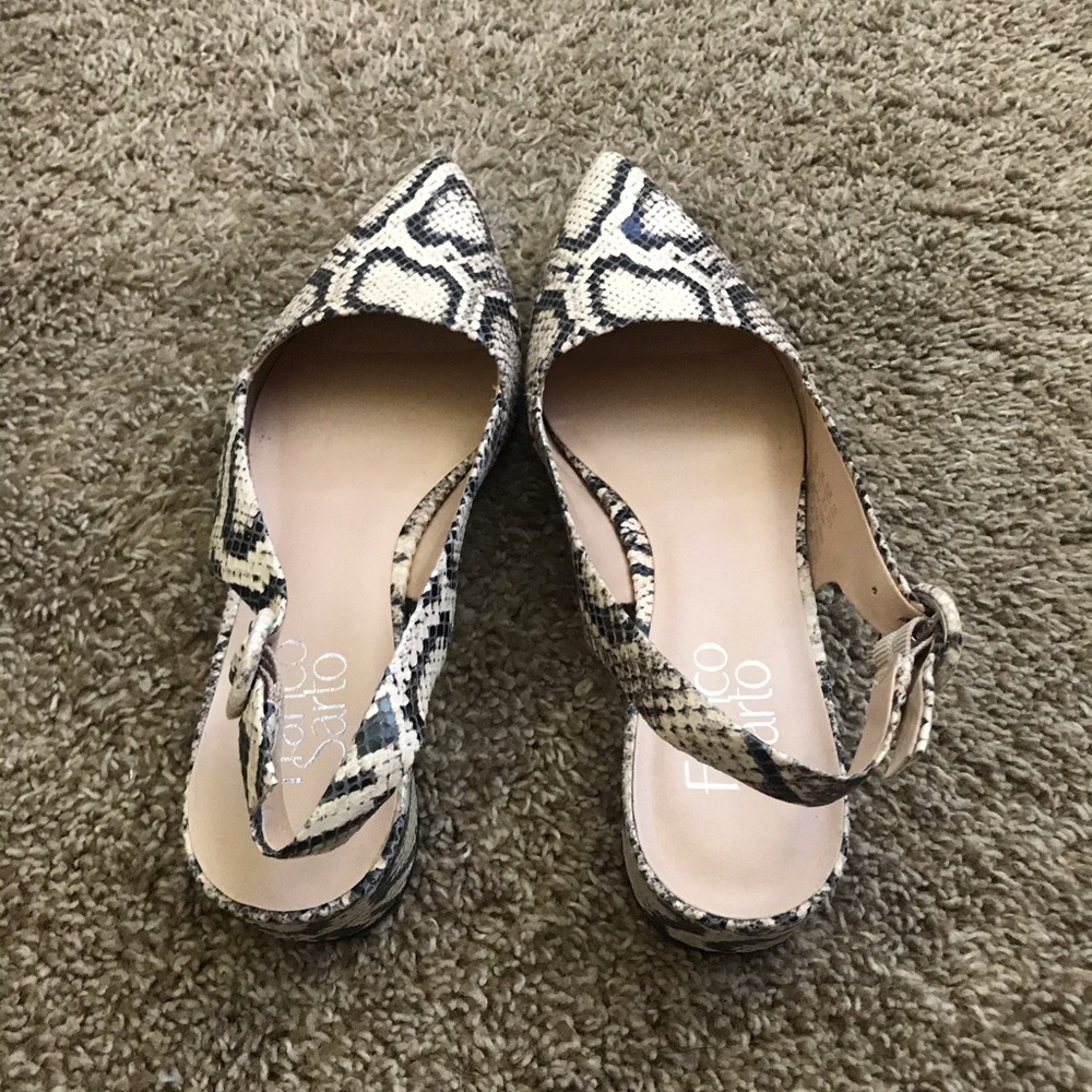 Franco Sarto | Sling-Back Low Snake Skin Heel - Picture 4 of 6